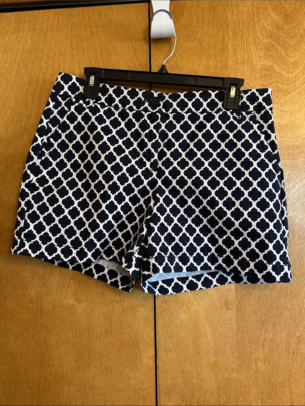 Crown & Ivy Navy and White Geometric Print Women's Shorts
